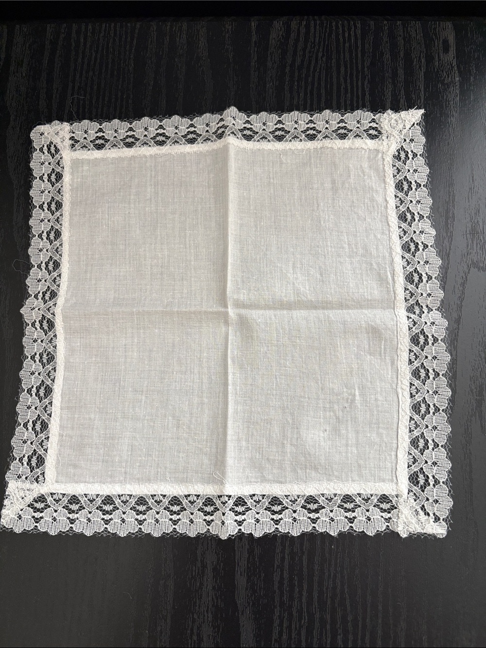 Classic White Lace-Edged Hankerchief